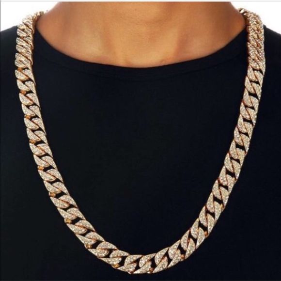 Other - New Miami Cuban Fully Iced Out Diamond Chain